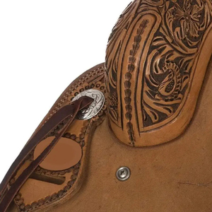 Selle de cheval Western en cuir de qualité supérieure pour l'équitation et le ranch, avec arceau Wade, travaillée à la main, durable et confortable - Product Image 4