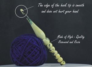 Kit de crochets en résine de qualité supérieure, doux, avec poignée confortable, design anti-fatigue, extra durable, pour le tricot et les travaux artisanaux faits à la main - Product Image 2