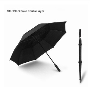 Full Fiber Double Layer Wind Resistant Breathable Custom Logo Printed Golf Advertising <b>Umbrella</b> Long Handle Long Strong - Product Image 6