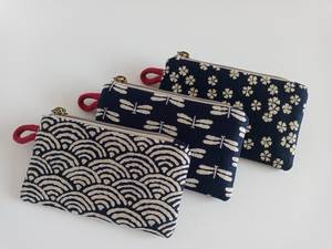 Mini pochette zippée et porte-monnaie perlé style classique, couleur et taille personnalisables, indigo - Product Image 5