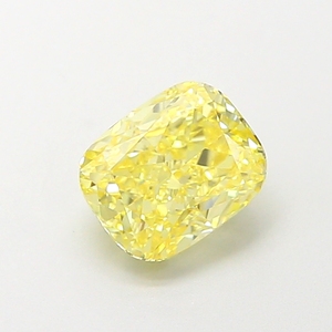Diamant de laboratoire CVD certifié, taille coussin, jaune intense fantaisie, taille radiant, pour la création de bijoux fins de luxe avec pierres précieuses en vrac - Product Image 1