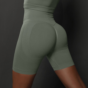 Shorts sans coutures pour femmes Shorts de yoga Push Up Booty Workout Gym Shorts Fitness taille haute Sports Short Vêtements pour femmes-Dark Blu - Product Image 3