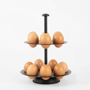 Modern 2-Tier Metal <b>Egg</b> Holder Stand For Kitchen Countertop Circular Space-Saving Iron <b>Egg</b> Storage Organizer & Display Rack - Product Image 1