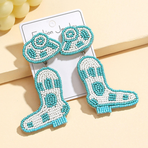 Pendientes de Mariposa Bohemios Hechos a Mano con Cuentas de Arroz y Estilo Vaquero Occidental Vintage para Regalo 2025 BY MULTI CRAFT - Product Image 5