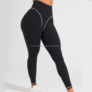 High Quality Butt Lift Women's Yoga Pants with Seamless Crossover Waist High-Waist <b>Leggings</b> with Holes <b>Top</b> Grade Yoga <b>Leggings</b> - Product Image 4
