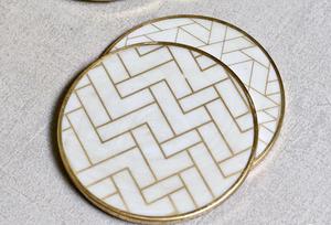 Round Marble <b>Table</b> <b>Mats</b> 350mm Diameter Non Slip Modern Stone Coasters Set of 4 Coffee <b>Table</b> Decor New Arrival Unique Design - Product Image 2