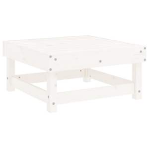 Poggiapiedi Patio in legno di pino bianco solido con cuscino per mobili da esterno - Product Image 3