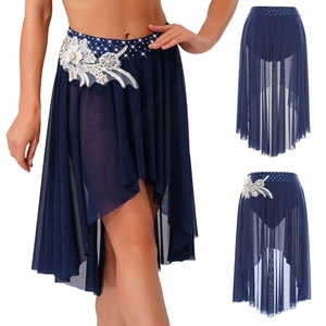 กระโปรงเต้นรำสำหรับผู้หญิง กระโปรงแบบชิ้นเดียว ชุดเต้นรำสำหรับวอลซ์ ลาติน สำหรับการแข่งขัน การแสดง และการฝึกซ้อม - Product Image 5