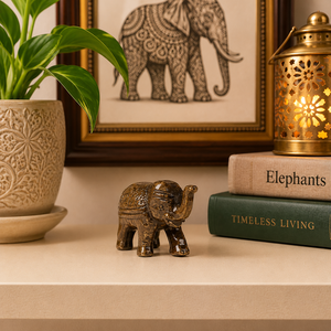 SHUBHAM Solid Brass <b>Elephant</b> Figurine Pair Handcrafted Mini <b>Elephant</b> Statues Decorative Home & Office <b>Decor</b> - Product Image 5