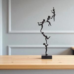 Escultura de Metal y Mármol: El Progreso en Forma de Objeto Decorativo para el Hogar, Ideal para Estantes, Repisas o Librerías - Product Image 1