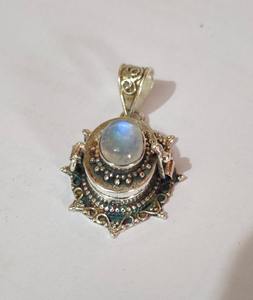NIKHIL GEMS Elegant Vintage Moonstone Pendant Sterling <b>Silver</b> Handmade Storage Box <b>Locket</b> Jewelry Engagement Gift Third Party - Product Image 1