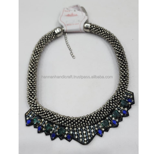 Collar de Resina para Mujer, Ecológico, Hecho a Mano, con Diseño de Diamantes, Cadena de Eslabones, Joyería de Moda, Regalo para Bodas, Inspirado en India - Product Image 5