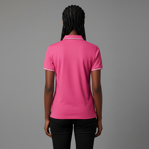 Polo femme sur mesure 100% coton, logo imprimé DTF personnalisé, tissu épais, séchage rapide, couleur unie, streetwear, polo pour femmes - Product Image 2