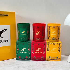 Vela aromática AIKUN de lujo con cera de soja, etiqueta personalizada, caja personalizada y vaso personalizado para el hogar, dormitorio, oficina, hotel, spa, Ramadán, regalo de boda - Product Image 1