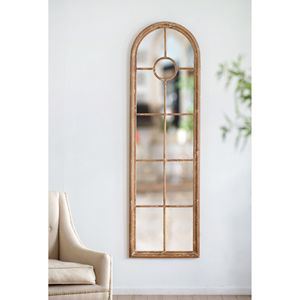 24x79 specchio allungato a metà tondo stile architettura classica in legno massello di abete decorazione d'interni 24x79 decorazione decorativa della parete della finestra specchio - Product Image 6