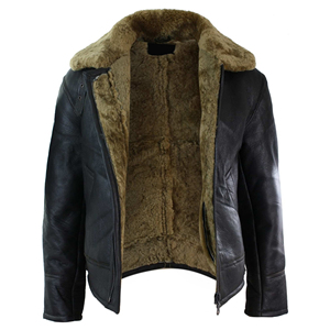 High Quality <b>Men</b> Leather <b>Fur</b> <b>Jacket</b> Premium Winter Coat Comfortable Warm Apparel OEM ODM Wholesale Manufacturing - Product Image 2