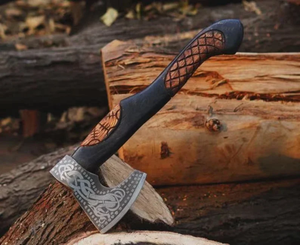 LEGACY BLADES Hacha Tomahawk Industrial Hecha a Mano con Mango de Madera y Hoja de Acero de Alto Carbono, Diseño Celta Personalizable OEM para Exteriores - Product Image 3
