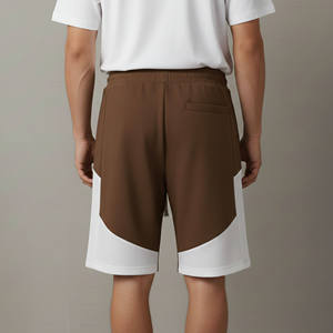 Men's Brown White Solid Sustainable Breathable Quick Dry Board <b>Shorts</b> with Patchwork Front Logo Elastic Waist Casual Sport - Product Image 2
