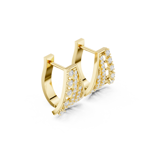 Pendientes de Aro Bali con Corona de Plata de Ley 925 Chapada en Oro de 18K y Circonita Brillante, Joyería de Lujo para Mujer - Product Image 2
