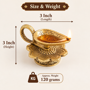 Brass Diya Decorative Oil Lamps for Diwali Puja Home Decor <b>Prayer</b> Festival Gift Handmade Indian Brass Diya Manufacturer Diwali - Product Image 5