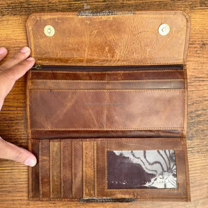 2024 nouveau portefeuille long en cuir de vachette de haute qualité à trois volets pour les femmes de luxe en cuir véritable porte-carte de crédit pochette de créateur - Product Image 5