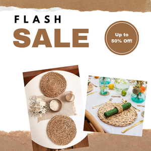 Set de table rond en jacinthe d'eau naturelle, design bohème, résistant à la chaleur, écologique - Product Image 6