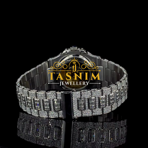 Montre à quartz pour homme, boîtier carré en acier inoxydable, style sport et affaires, cadran en verre, entièrement sertie de pierres, idéale pour un cadeau d'anniversaire - Product Image 4