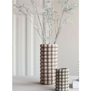 Florero Moderno de Metal Marrón con Diseño de Burbujas, Florero Decorativo Industrial Texturizado para Hogar, Oficina, Decoración de Mesa de Boda, Centro de Mesa - Product Image 3