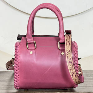 Nuevo Bolso Speedy Rosa Cereza de Cuero Repujado, Hecho a Mano, de Cuero Genuino de Vaca Estilo Western, Bolso Bandolera para Mujer - Product Image 5