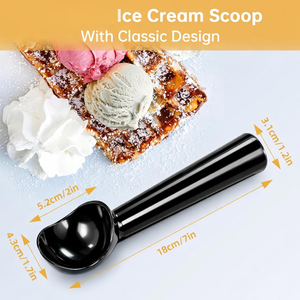 Cuillère à glace noire antiadhésive, anti-gel, en métal durable, pour desserts glacés, usage domestique - Product Image 2
