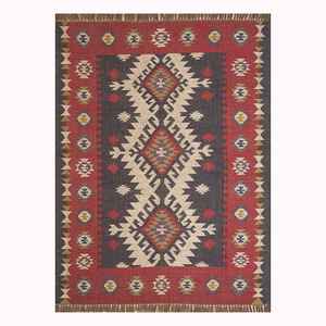 Artistic Area <b>Floor</b> Mat Hand Woven Jute-Woolen Kilim Rugs for Living Room Bedroom & Study - Product Image 1