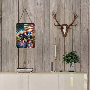 All American Doberman Pinscher Wall Door Hanging Prints Aluminum Metal <b>Sign</b> for <b>Kitchen</b> Home Decor Front Door Plaque 12x16 - Product Image 3