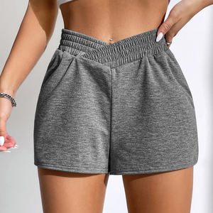 Shorts décontractés pour femmes, couleur unie, version basique, pour le quotidien, les voyages et le sport, avec design de taille en V - Product Image 4