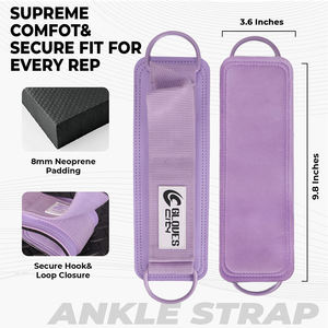 Guantes City Gym con accesorio de cable para poleas, levantamiento de pesas, correas de tobillo, cierre de anilla en D, nailon transpirable antideslizante - Product Image 3