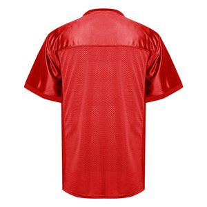 Camiseta de Fútbol Americano Roja para Hombre, Manga Corta, Secado Rápido, Transpirable, Poliéster, Uniforme de Equipo, Personalizable OEM - Product Image 2
