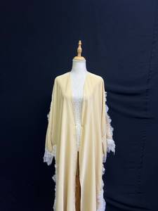 High Quality Modest Turkish Floral V Neck Modest Beaded Sequined Long Sleeve Abaya <b>Muslim</b> Traditional Handmade <b>Wedding</b> Women - Product Image 1