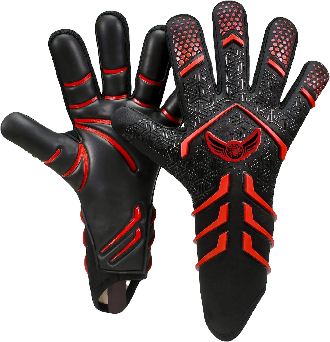 Wholesale Latex Soccer Goalkeeper Gloves with Finger Protection Professional Football Gloves