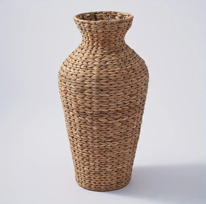 Vase à plantes en rotin tressé à base large et bombée pour les accents végétaux d'intérieur sur table, disponible à prix de gros. - Product Image 6