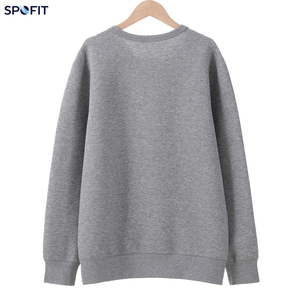 เสื้อสเวตเชิ้ตคอกลมแบบยูนิเซ็กซ์ สีพื้น ผ้าถัก ทรงปกติ สวมใส่สบายๆ สำหรับฤดูใบไม้ร่วง  รับสกรีนโลโก้บนผ้า - Product Image 6