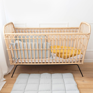 Artículos esenciales para la guardería, cuna mecedora de buena calidad, cuna de mimbre resistente, cunas mecedoras de ratán. - Product Image 4