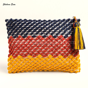 Luxueux à la mode mignon tissé à la main bohème pochette pour femmes mode Boho sacs avec broderie fermeture à glissière doublure en coton inde - Product Image 3