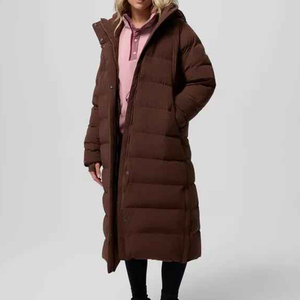 Women's Fitted Winter Puffer Parka Long <b>Bubble</b> <b>Coat</b> Hooded Thick Warm Bomber Jacket Fashion Outerwear OEM Service - Product Image 2