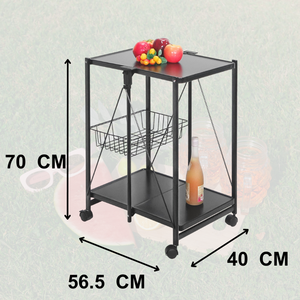 Chariot à café en métal de style moderne avec roues Design pliable pour une utilisation dans la cuisine dans le salon Style de mode - Product Image 2