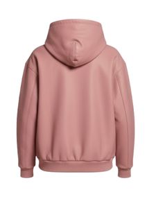 Premium Women's PU Leather Hoodie Luxury Two Piece Wide Leg Streetwear Women's Full <b>Zip</b> <b>Hooded</b> Tracksuit Set - Product Image 4