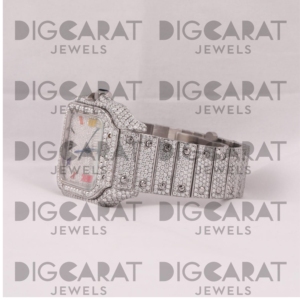 Reloj de Pulsera Unisex de Lujo con Moissanita y Cuarzo, 41 mm, Cuadrado, Esfera Multicolor, Números Romanos, Analógico, Resistente al Agua, con Incrustaciones de Diamantes - Product Image 5