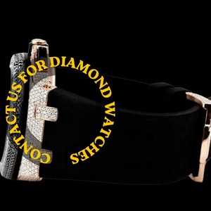 Reloj de Lujo con Diamantes Moissanite, Caja Redonda, Esfera Cronógrafo con Fecha Automática, Correa de Goma Negra, Regalo de Aniversario para Él - Product Image 3