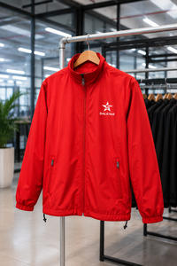 Veste de sport personnalisée pour homme, coupe-vent à fermeture éclair intégrale, veste d'entraînement rouge tendance, veste en polyester pour équipe sportive - Product Image 5
