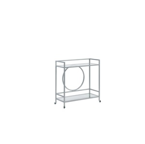 Modern Metal Serving Cart with Round Shelf 34 Inch Diameter Spacious Utility Shelves Elegant Handmade Craftsmanship - Product Image 4