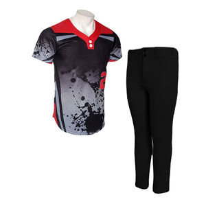 Conjunto de Uniforme de Béisbol para Hombre con Camiseta Abotonada y Pantalones con Cintura Elástica, Kit de Uniforme de Béisbol para Jugadores con Personalización Completa - Product Image 1