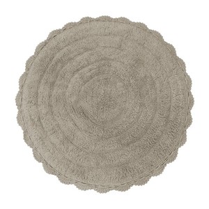 Tapis de bain rond en coton tufté, couleur unie, antidérapant, avec support en caoutchouc, épais, lavable en machine, pour usage domestique - Product Image 4